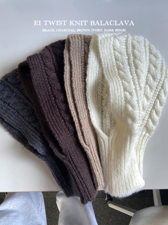 Ei twist knit balaclava