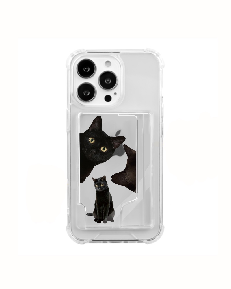 [Card Jell hard case] Black cat