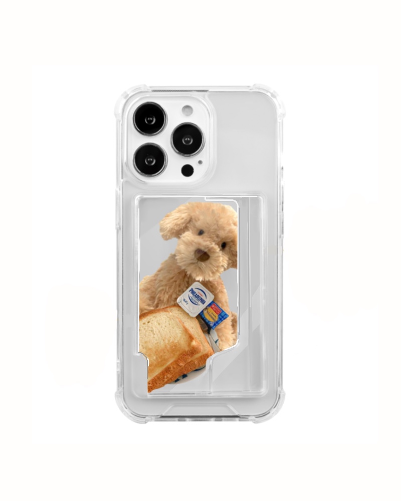 [Card Jell hard case] Breakfast with puppy