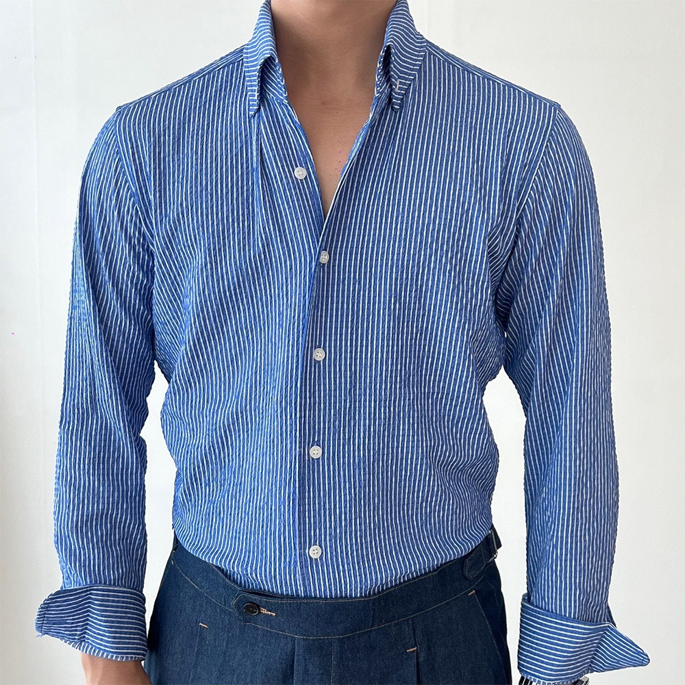 Button-Down Italian Seersucker ST Shirt (3color)