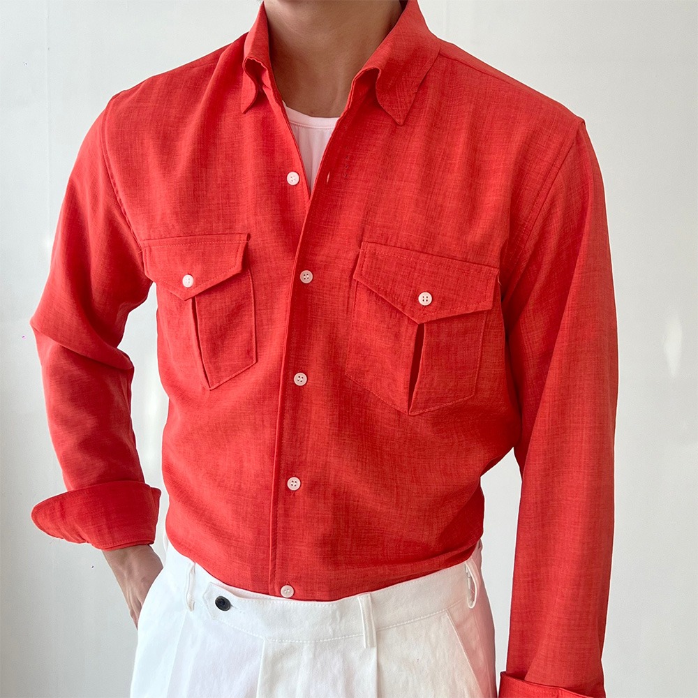 Italian Safari Pocket linen Shirt (5color)