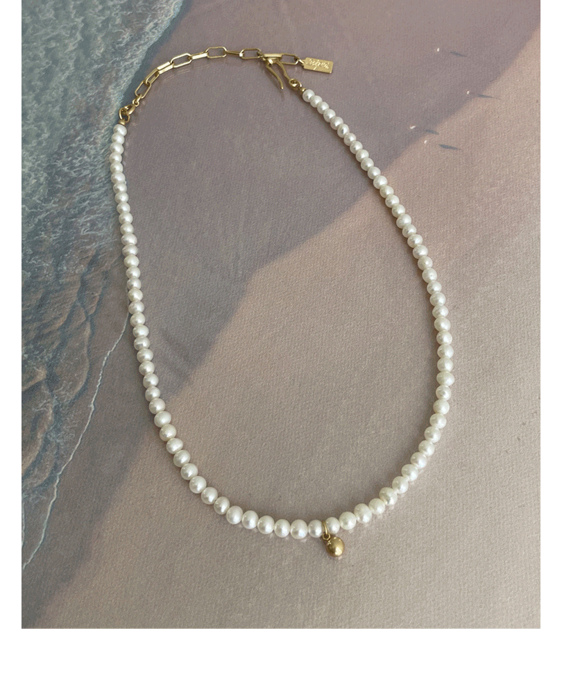 グリジミングAAA級5mmデイリーネックレス基本淡水真珠