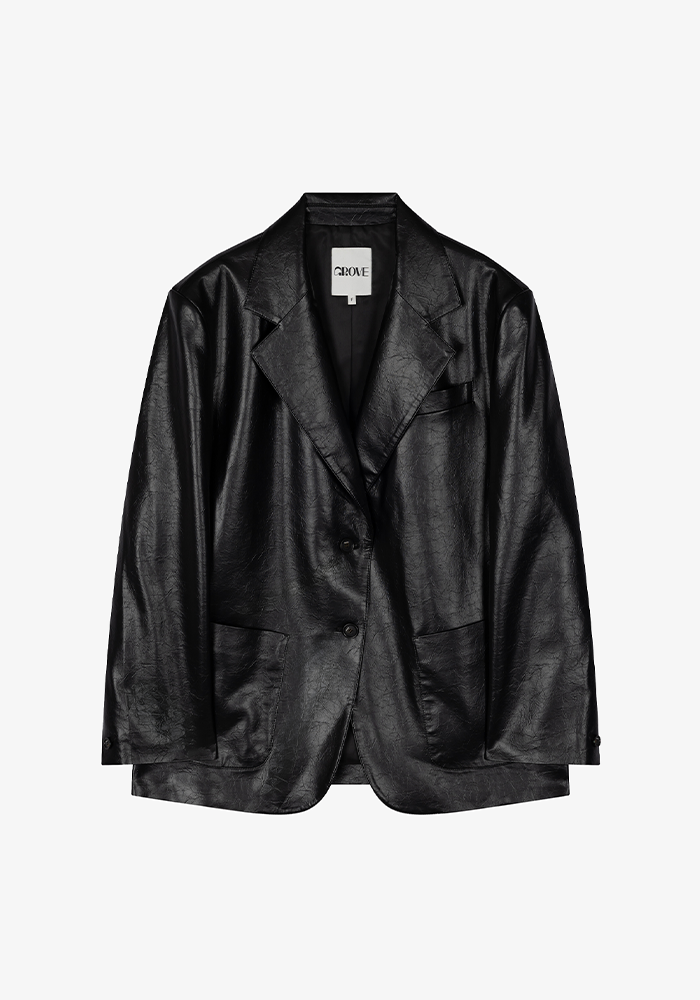 RAVE LEATHER JACKET [2COLORS] - 그로브