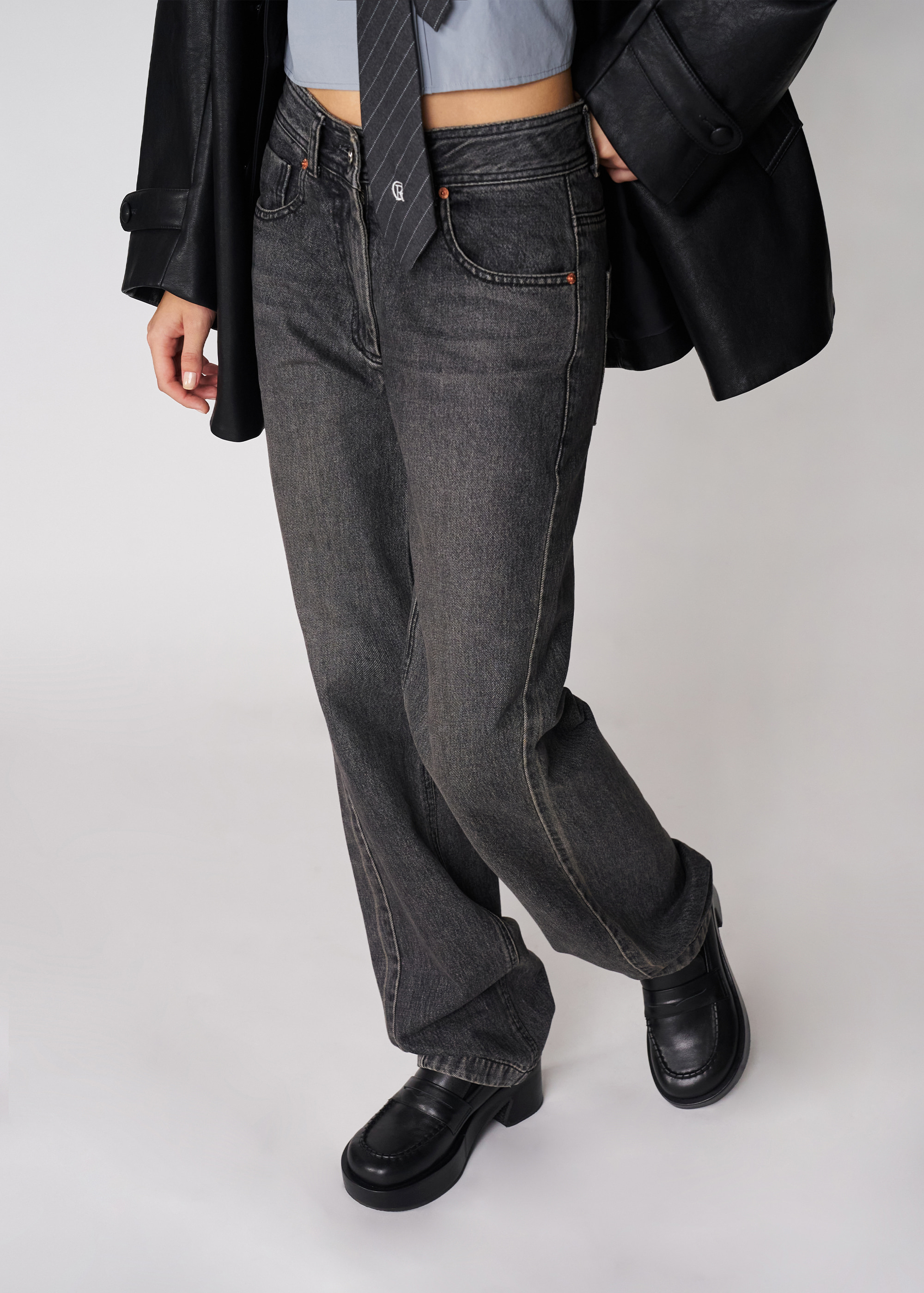 CHA JUNG WON x GROVE] 22F/W PORT DENIM PANTS [2COLOR] - 그로브