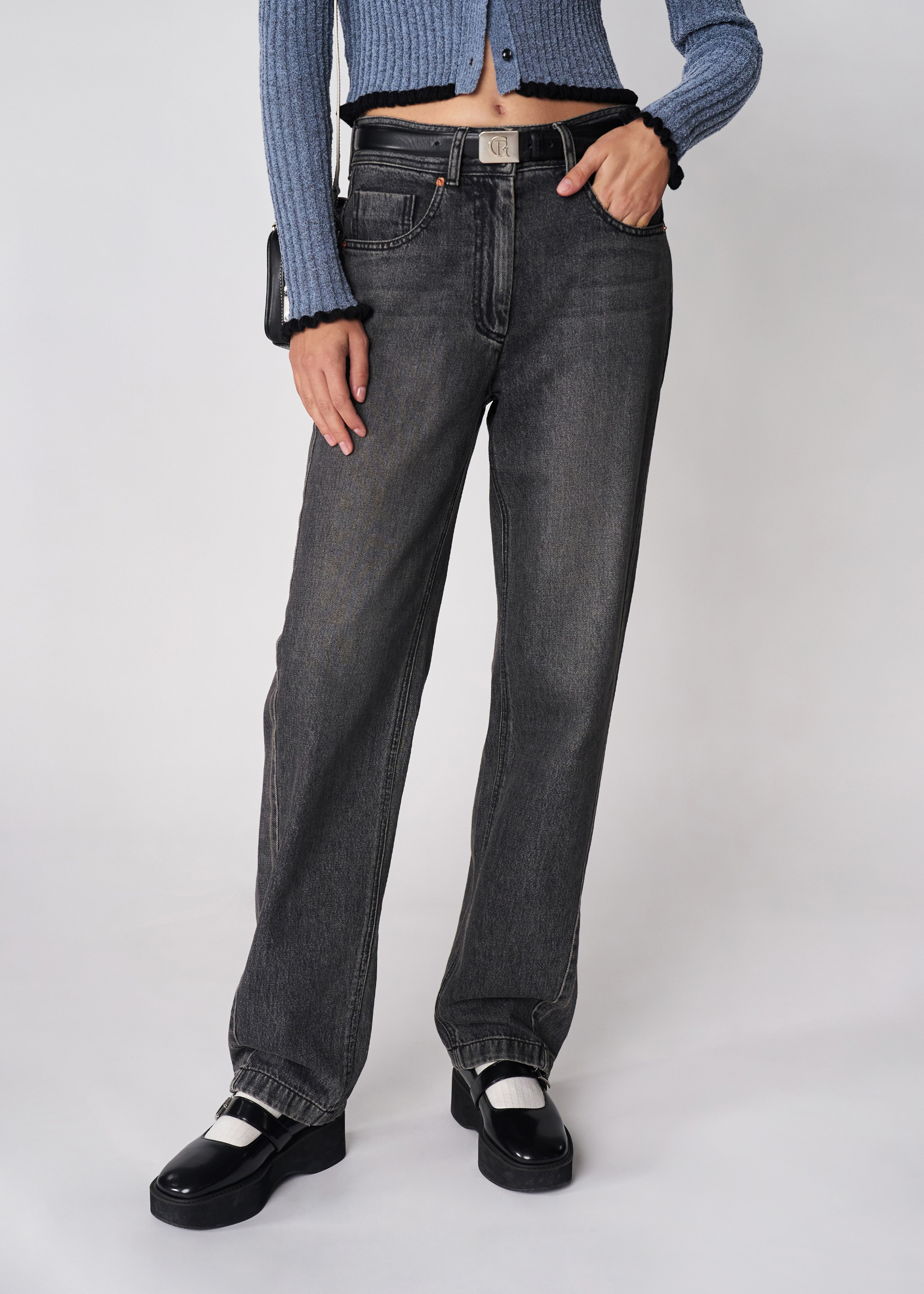 ★2022FW新作★GROVE★PORT DENIM PANTS CHA JUNG WON x GROVE] 22F/W PORT DENIM PANTS [2COLOR] - 그로브
