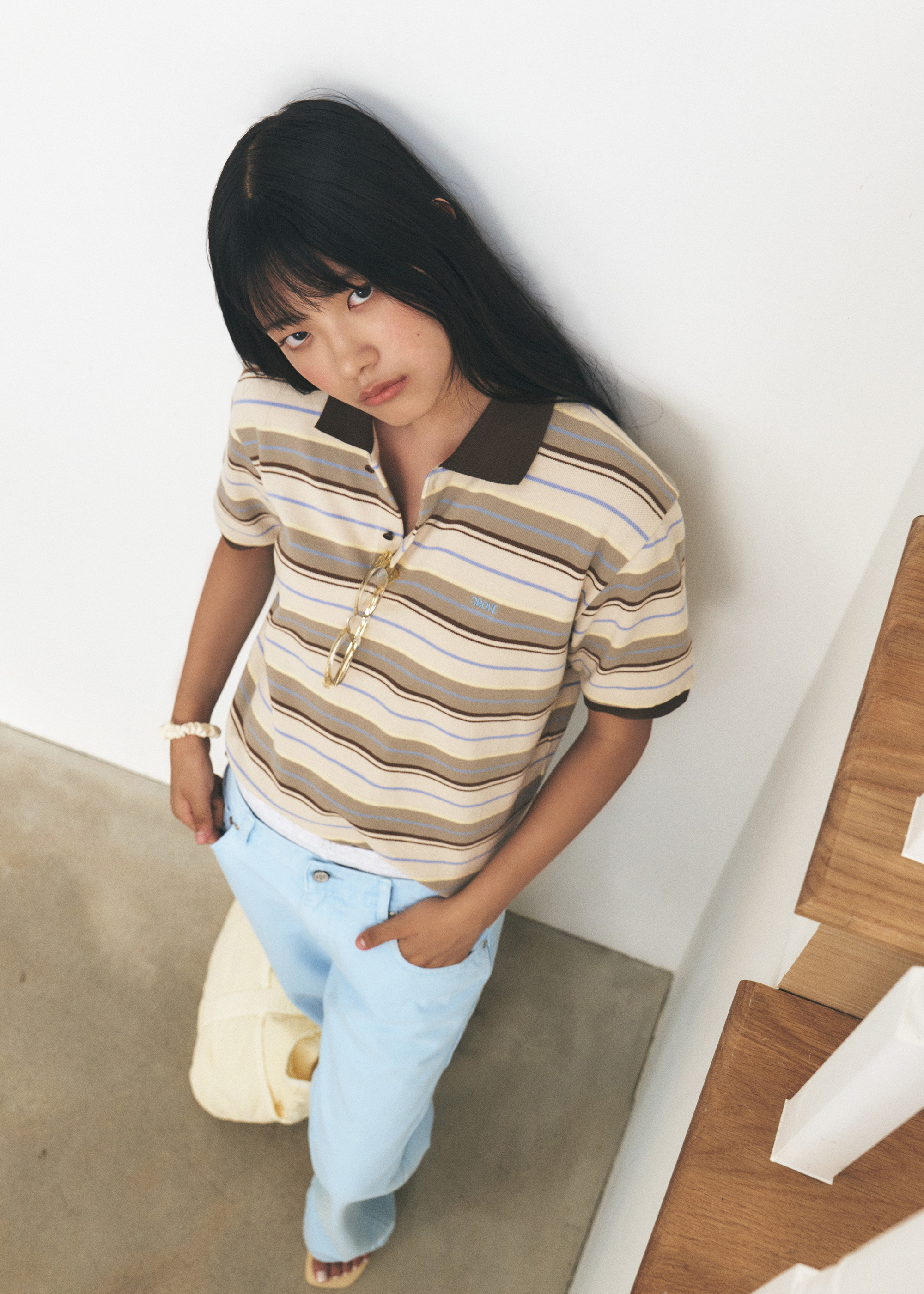 【未使用タグ付】GROVE CARELL STRIPE PIQUE SHIRT CARELL STRIPE PIQUE SHIRT [2COLOR] - 그로브