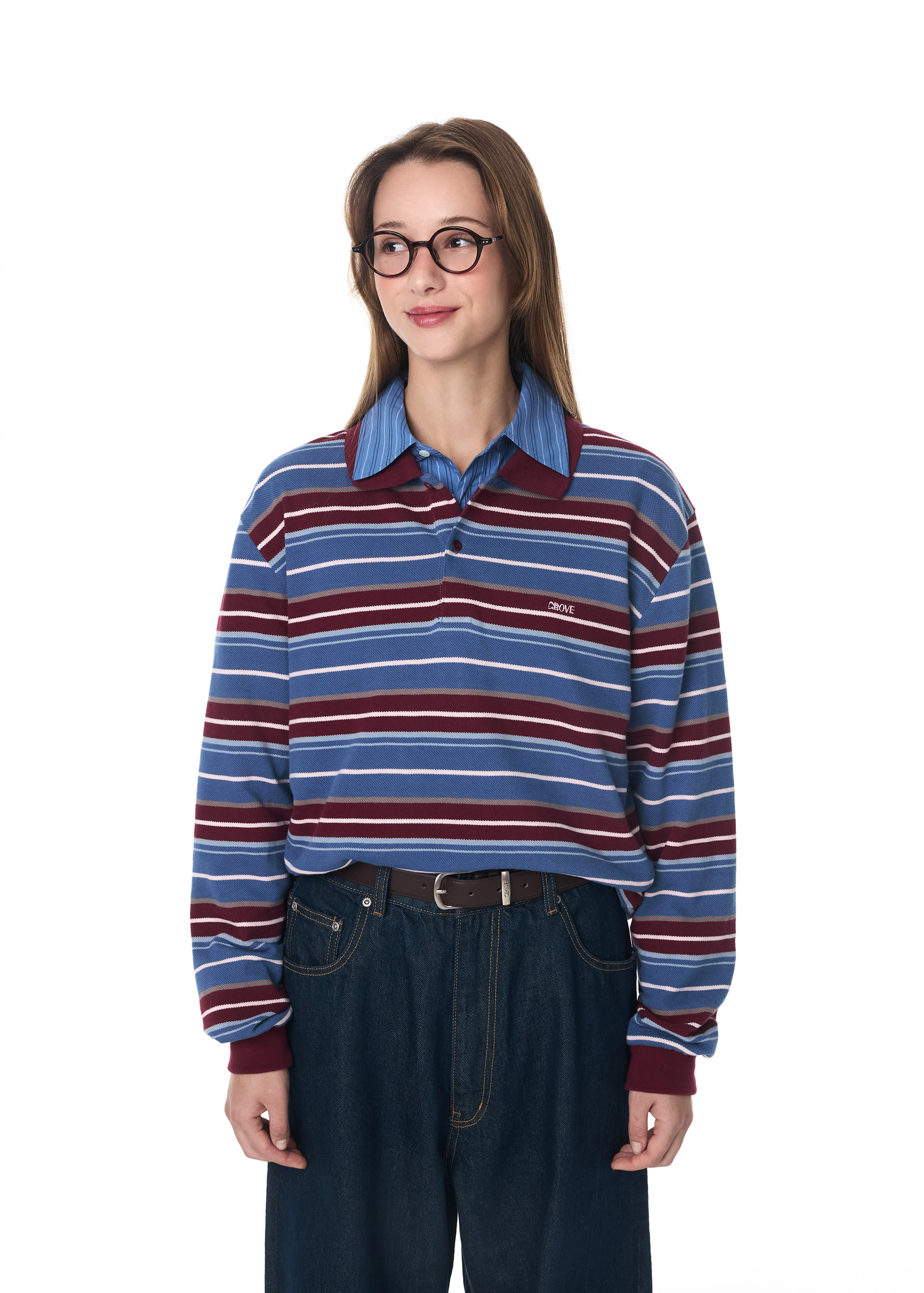 CARELL STRIPE LS PIQUE SHIRT [2COLOR] - 그로브