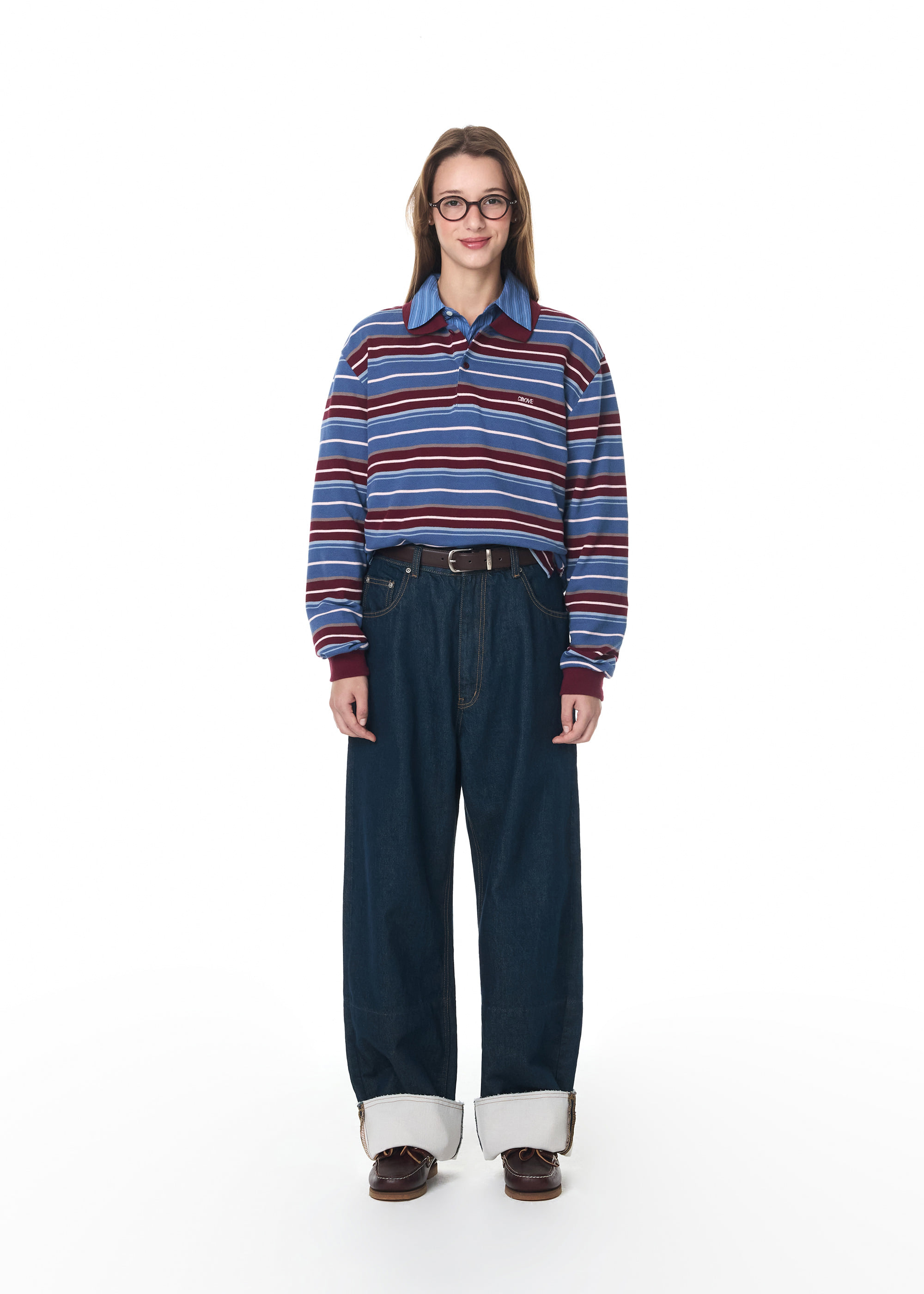 CARELL STRIPE LS PIQUE SHIRT [2COLOR] - 그로브