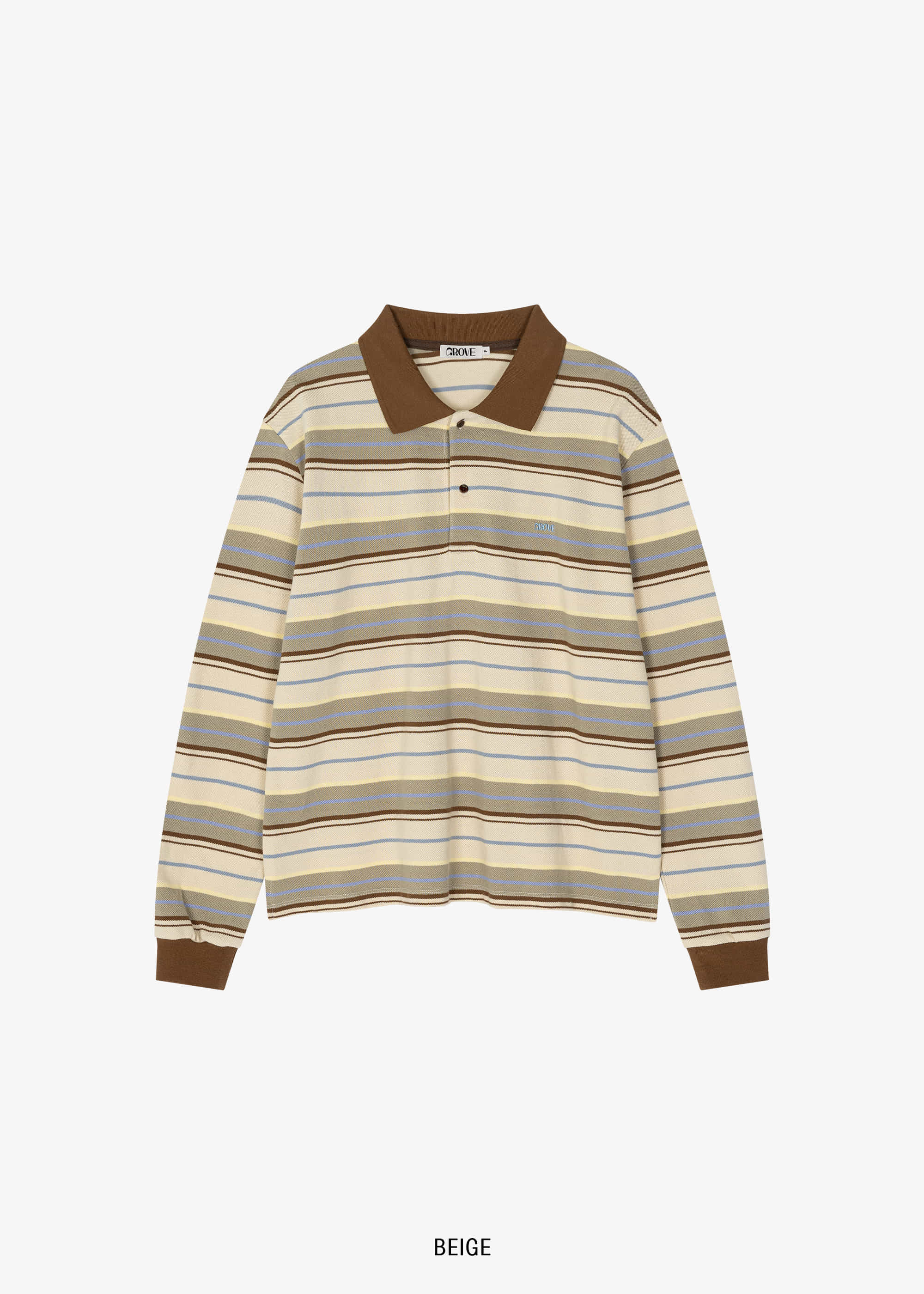 CARELL STRIPE LS PIQUE SHIRT [2COLOR] - 그로브