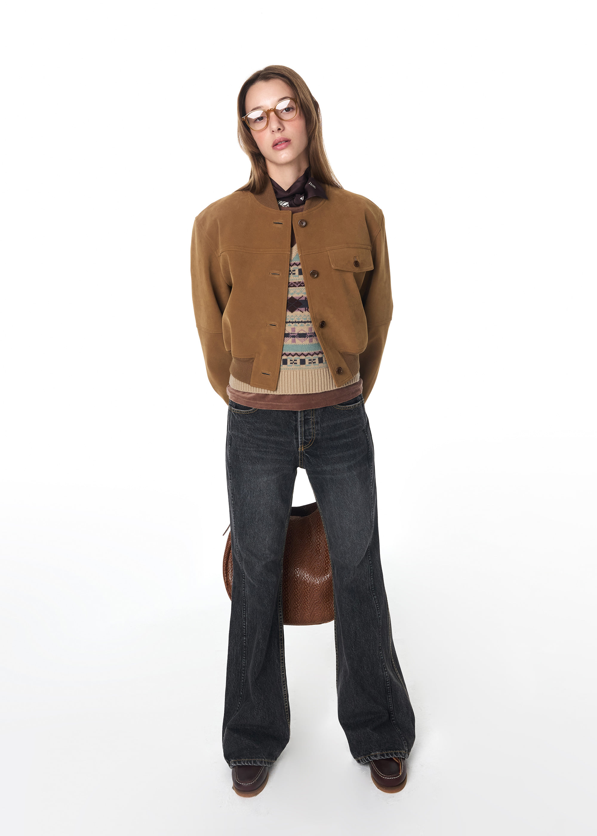 GROVE ♥ NUA SUEDE CROP JUMPER/追跡付 NUA SUEDE CROP JUMPER [2COLOR] - 그로브