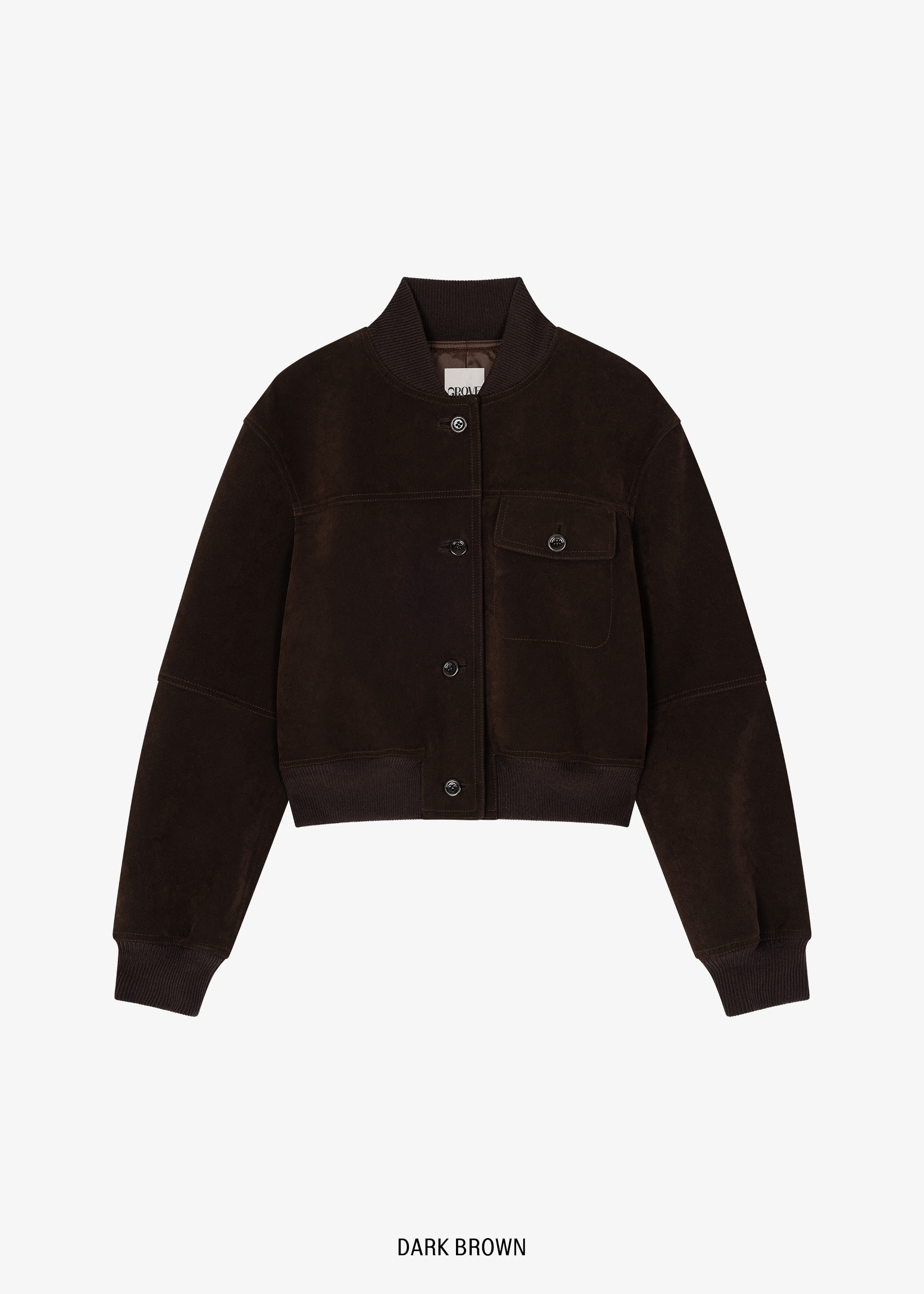 GROVE ♥ NUA SUEDE CROP JUMPER/追跡付 NUA SUEDE CROP JUMPER [2COLOR] - 그로브