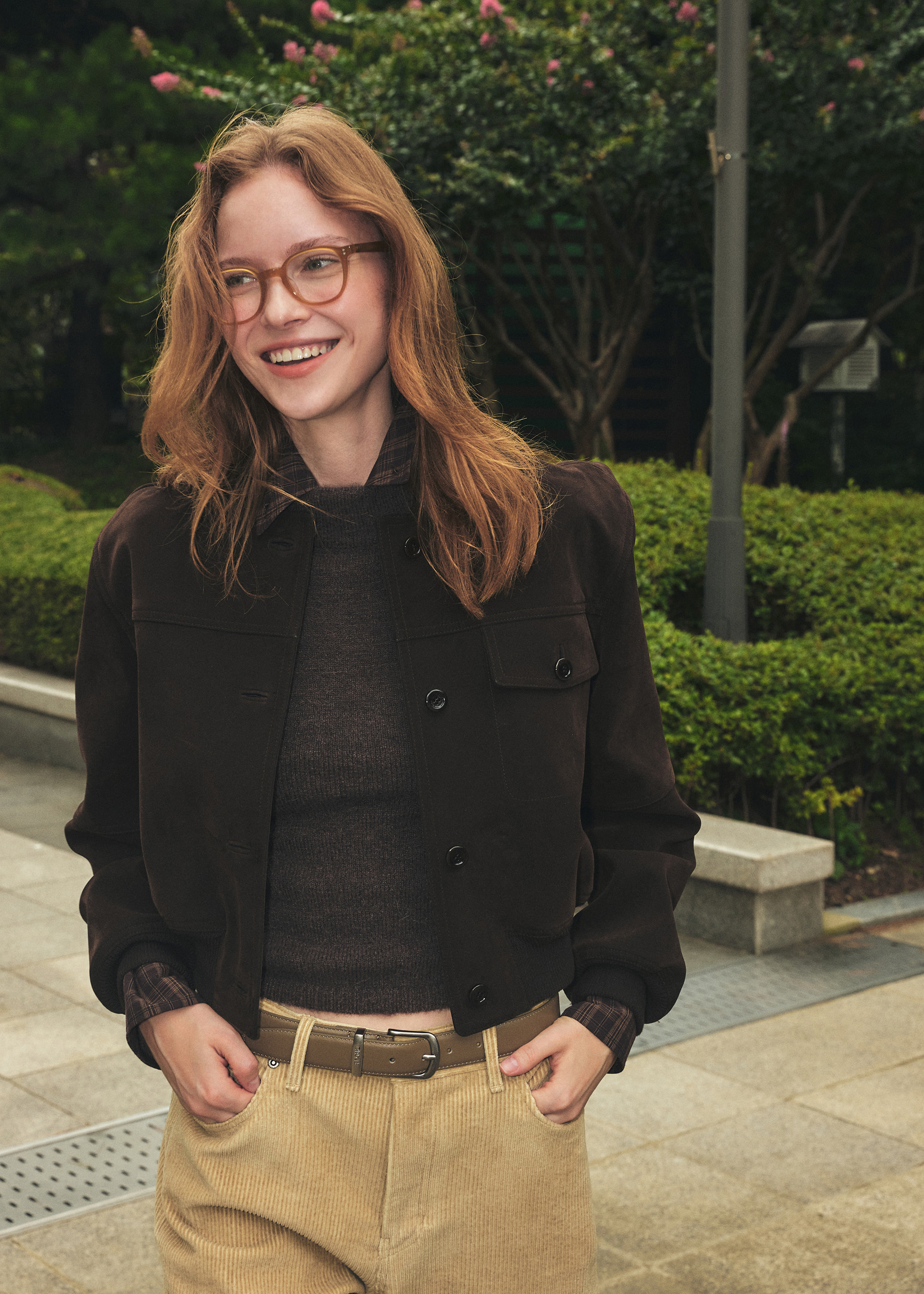 GROVE ♥ NUA SUEDE CROP JUMPER/追跡付 NUA SUEDE CROP JUMPER [2COLOR] - 그로브