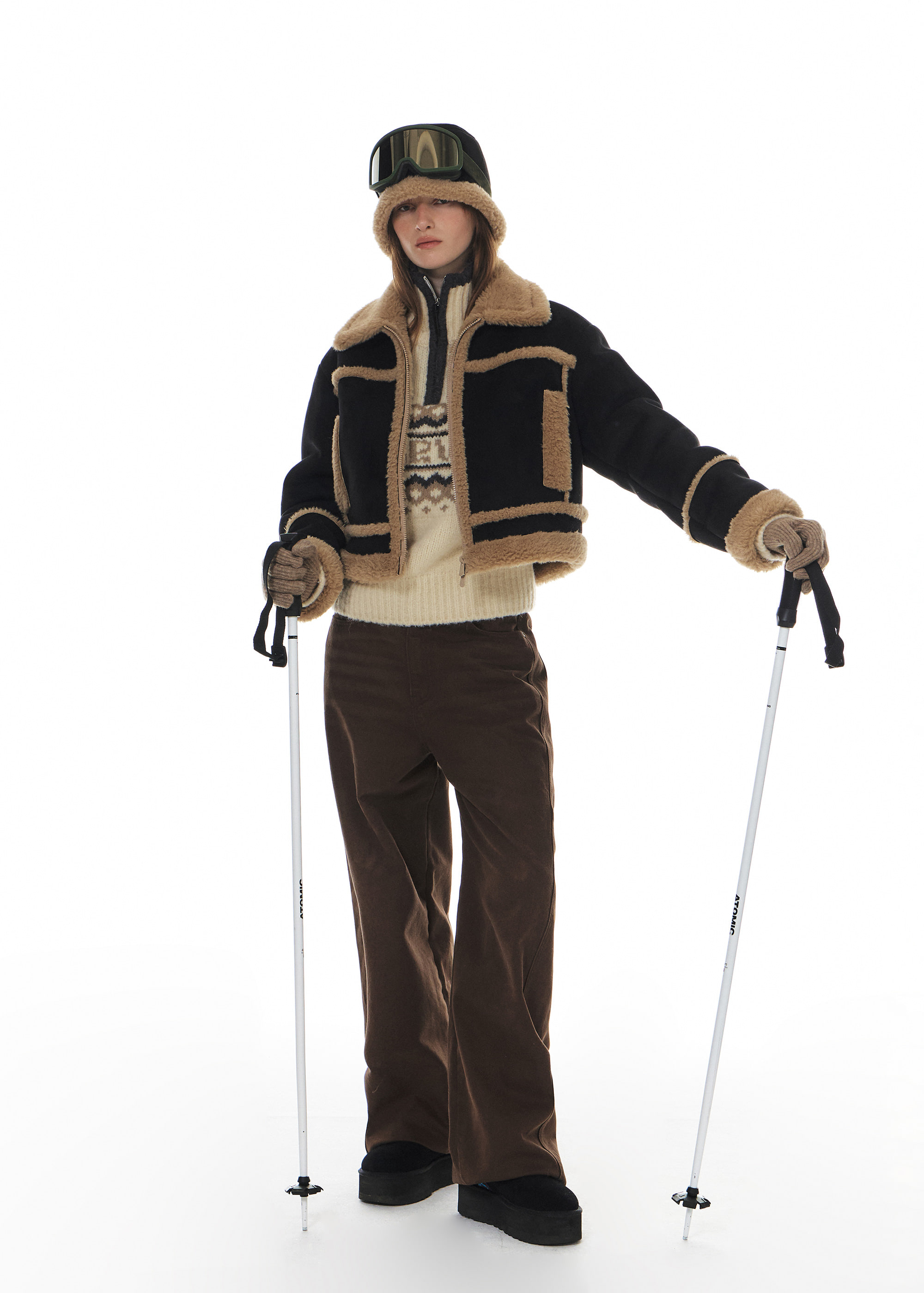 GROVE ♥ SHEARLING COLLAR MUSTANG JACKET/追跡付 SHEARLING COLLAR MUSTANG JACKET [2COLOR] - 그로브