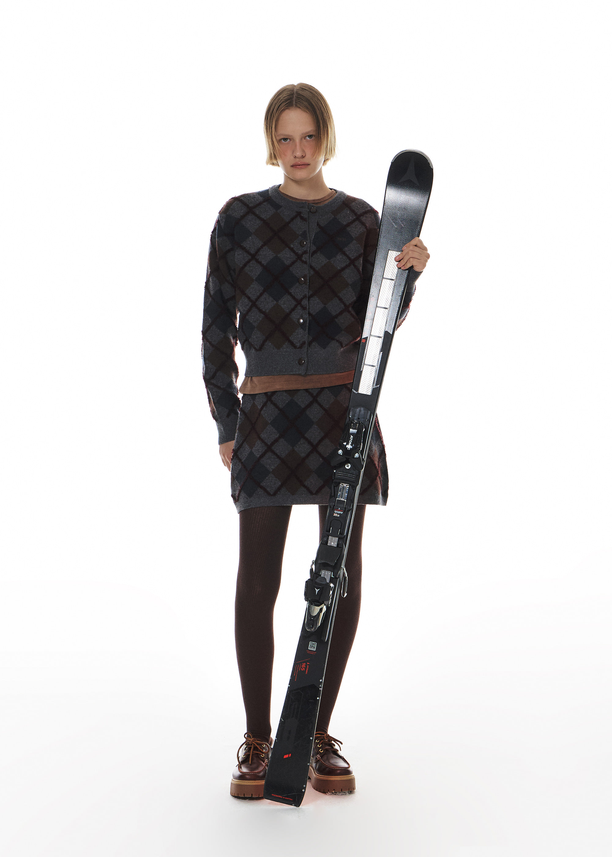 STITCH ARGYLE CARDIGAN [2COLOR] - 그로브