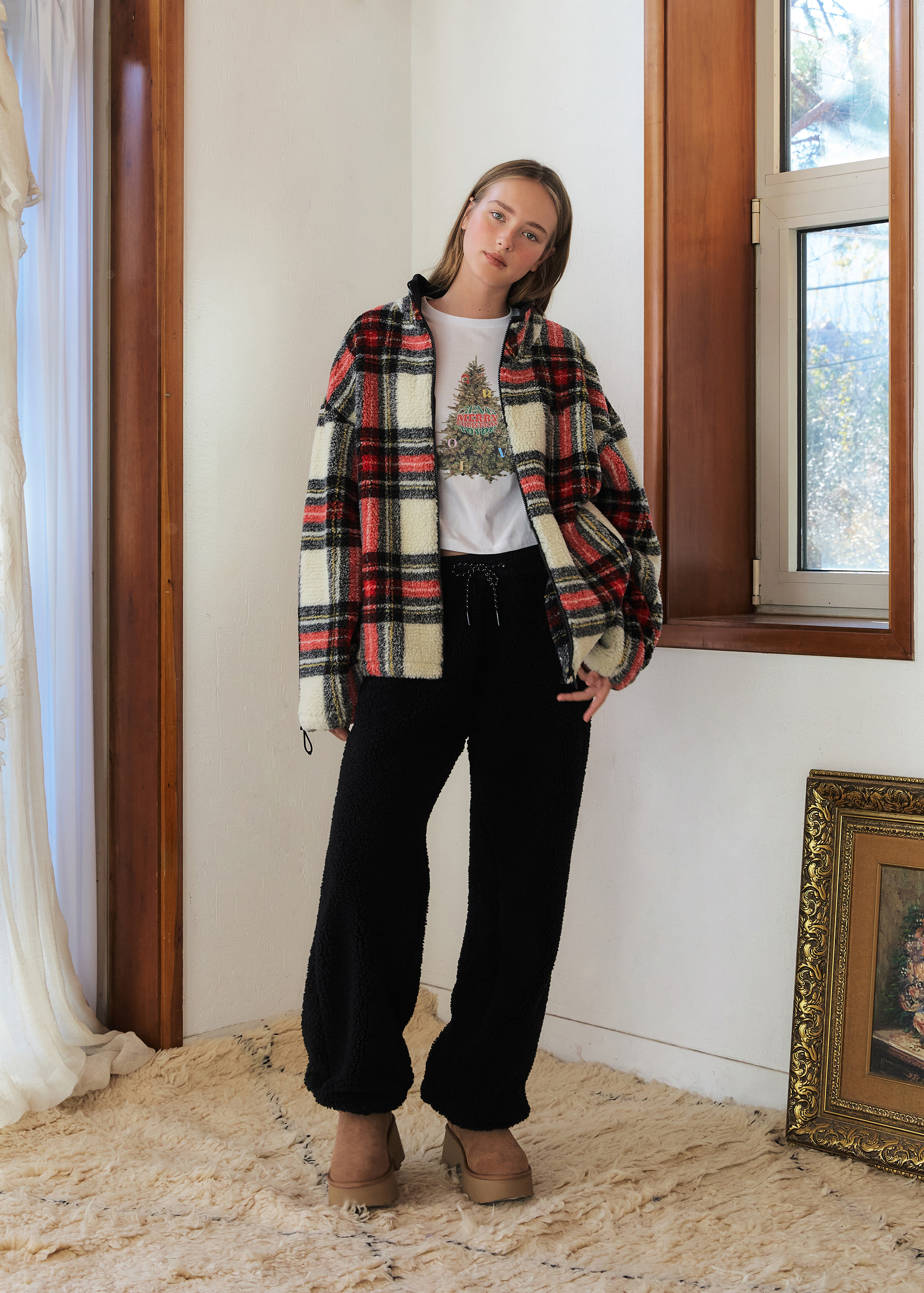 MONET FLEECE JACKET - 그로브