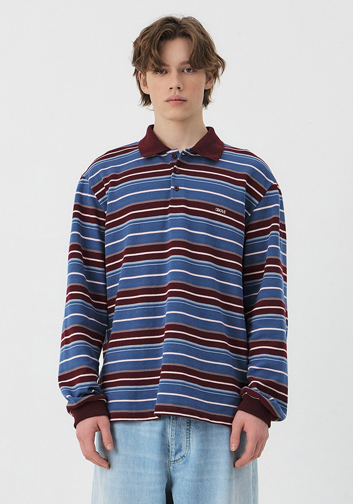 CARELL STRIPE LS PIQUE SHIRT [MAN-3COLORS] - 그로브