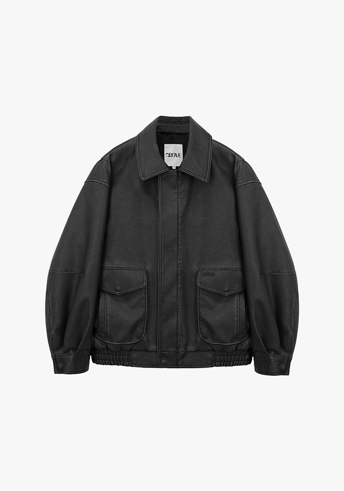 GROVE ♥ GRADY LEATHER JUMPER/追跡付 GRADY LEATHER JUMPER [2COLOR] - GROVE