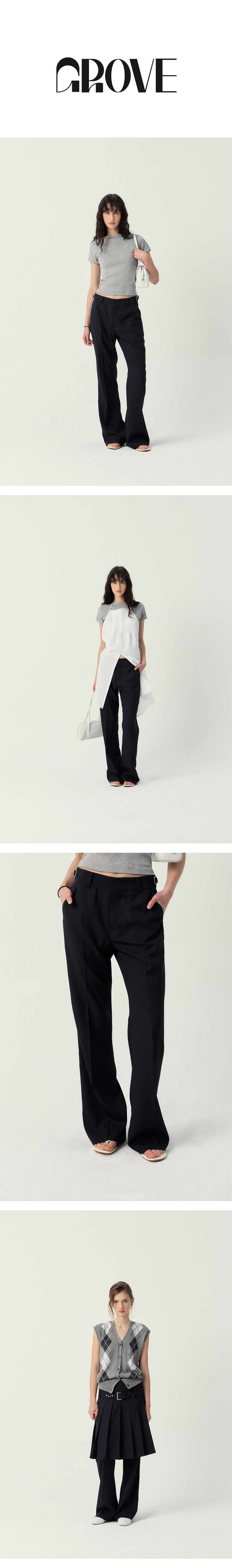GROVE ♥ YORK BOOTS CUT PANTS /追跡付 YORK BOOTS CUT PANTS [2COLORS] - 그로브