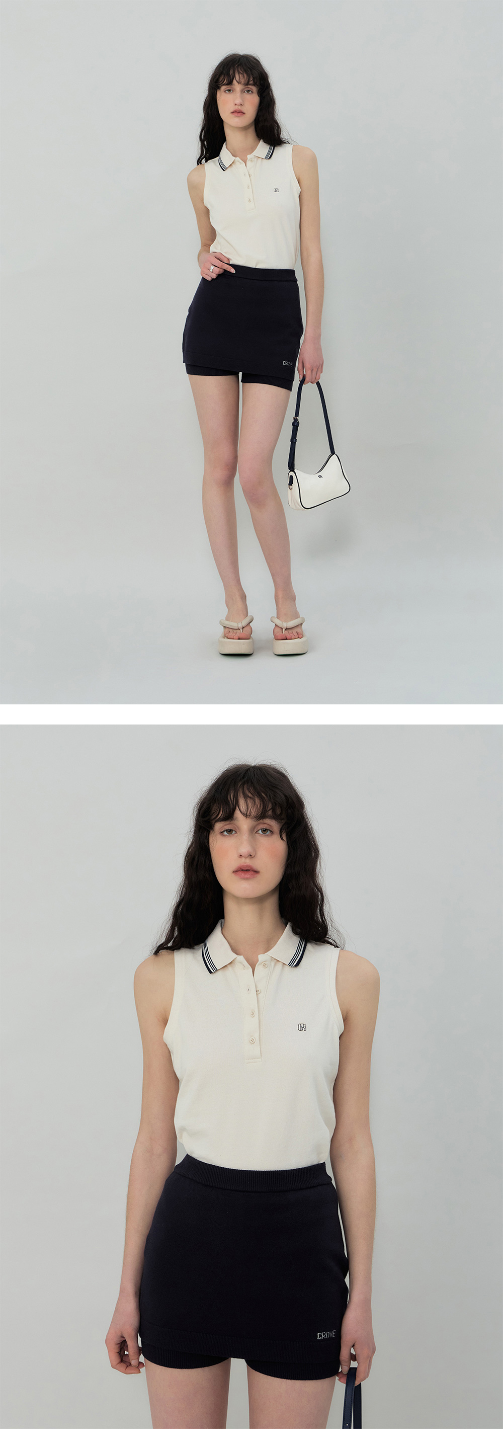 【GROVE】 ALBY COLLAR SLEEVELESS / 追跡付 GROVE】 ALBY COLLAR SLEEVELESS / 追跡付 (GROVE/Tシャツ