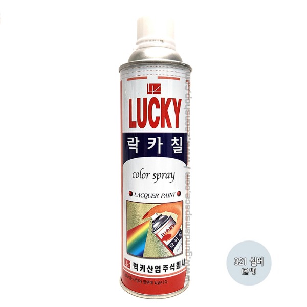 럭키락카 스프레이 321 실버 420ml 은색 페인트 도장