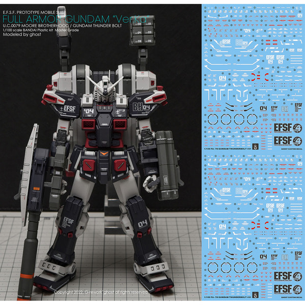 염데칼 187 MG 풀아머 건담 버카 UV 형광 데칼 - 고스트 프라모델 모형 건프라