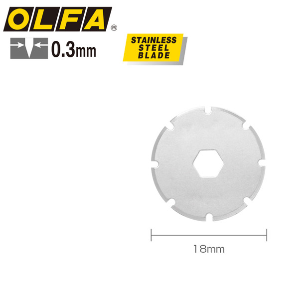 올파 교체용 날 PRB18-2 점선 원형 칼날 OLFA - PRC-2용 RTY-4용