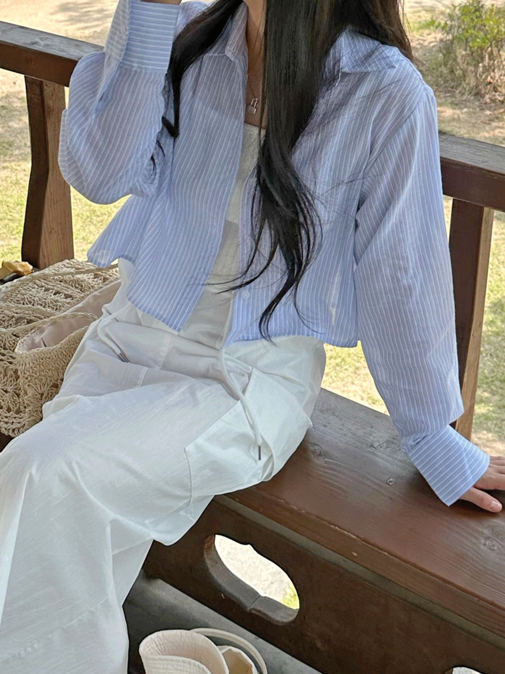 ♡아이당일/봄♡시엔스 썸머 스트라이프 크롭 셔츠 - sh (3color)