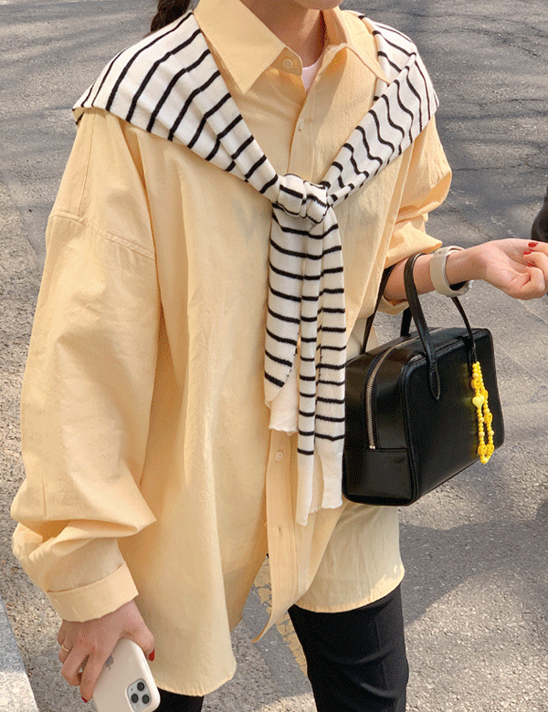 [남녀공용] 미드 베이직 오버핏 코튼 셔츠 9color