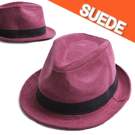 BASIC SUEDE 베이직 스웨이드 페도라 # WINE