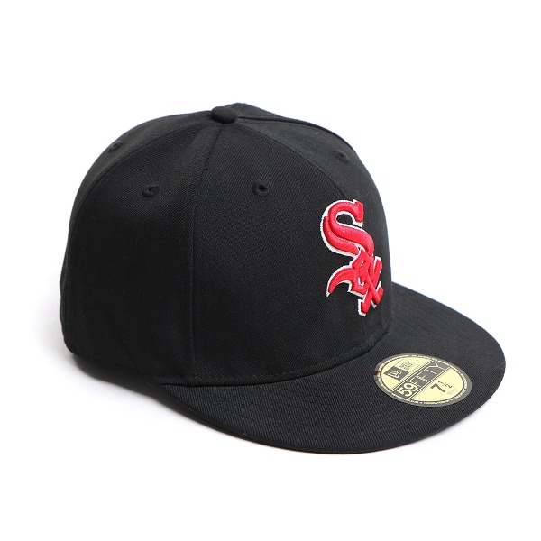 [NEWERA] MLB BASIC CUSTOM CHICAGO WHITE SOX 59FIFTY 엠엘비 베이직 시카고 화이트 삭스 뉴에라 커스텀 모자 # BLACK/SCARLET/WHITE