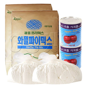 아메리칸와플 C형셋트(아메리칸와플믹스10kg*2,사과쨈3kg*2,화이트크림3kg*2)