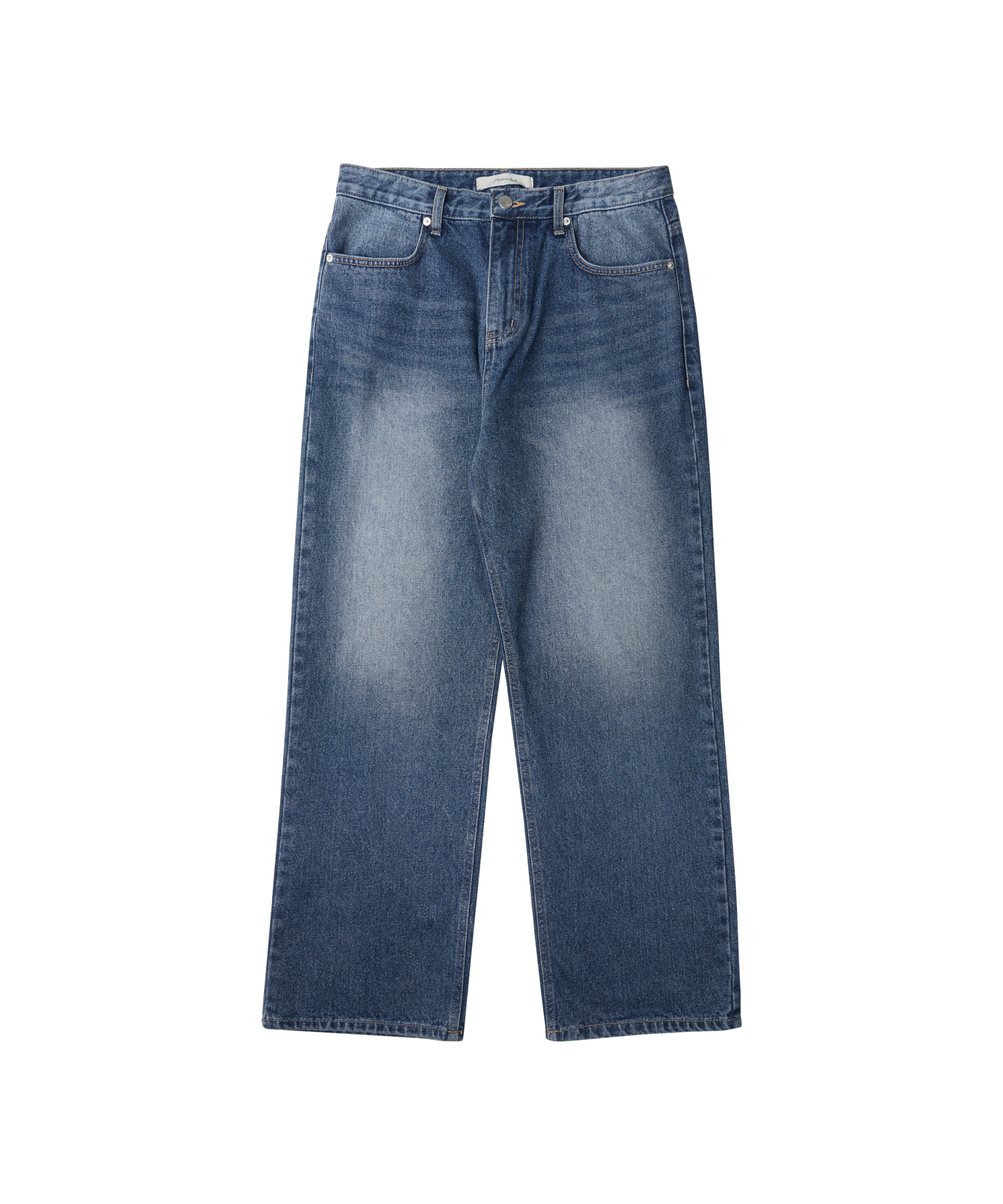 P10024 Washed straight denim_Dark blue