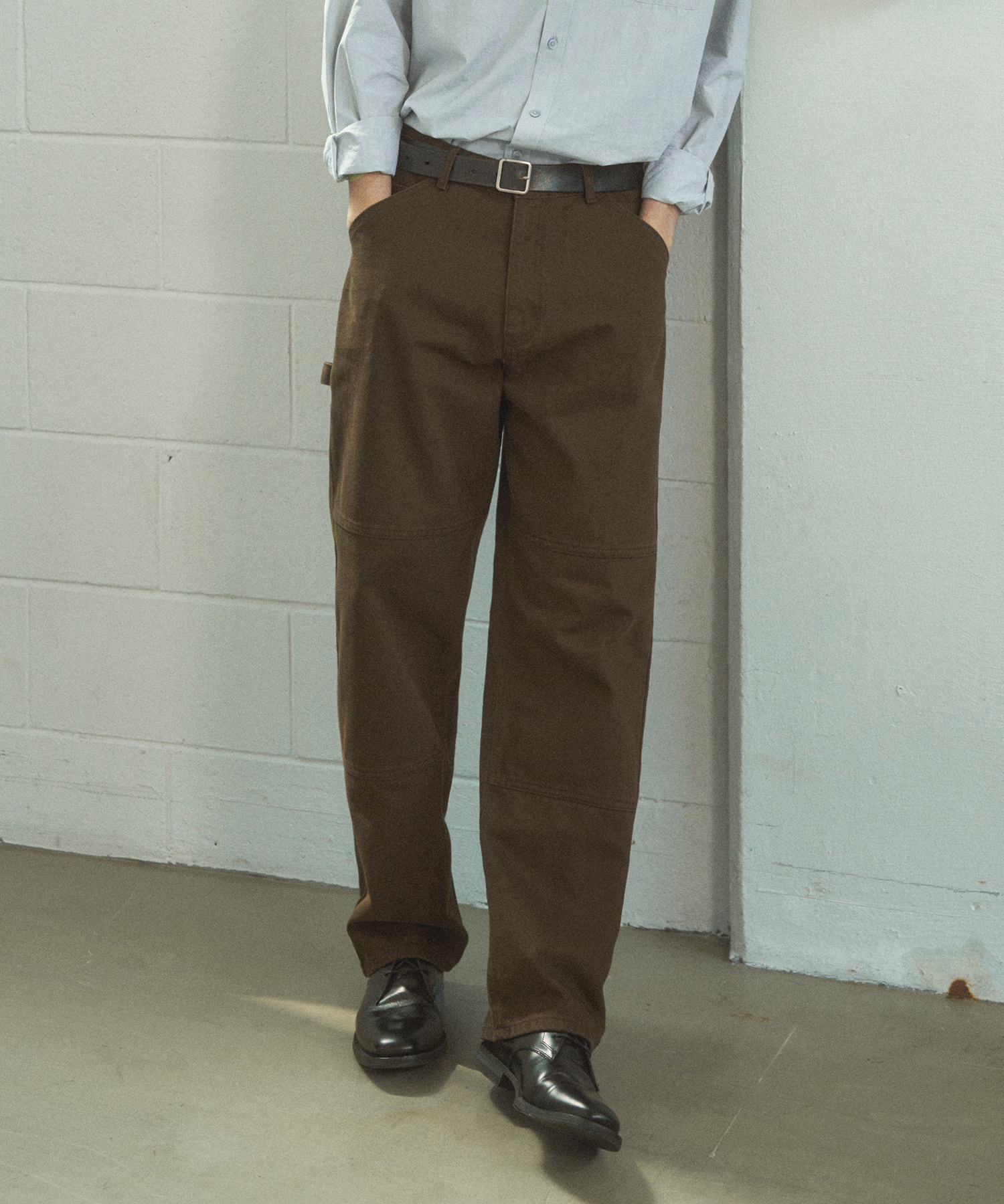 P10022 Color carpenter pants_Brown