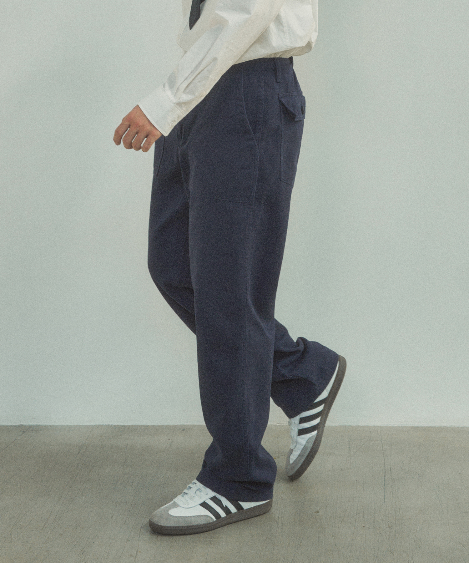 P10027 Fatigue straight pants_Navy