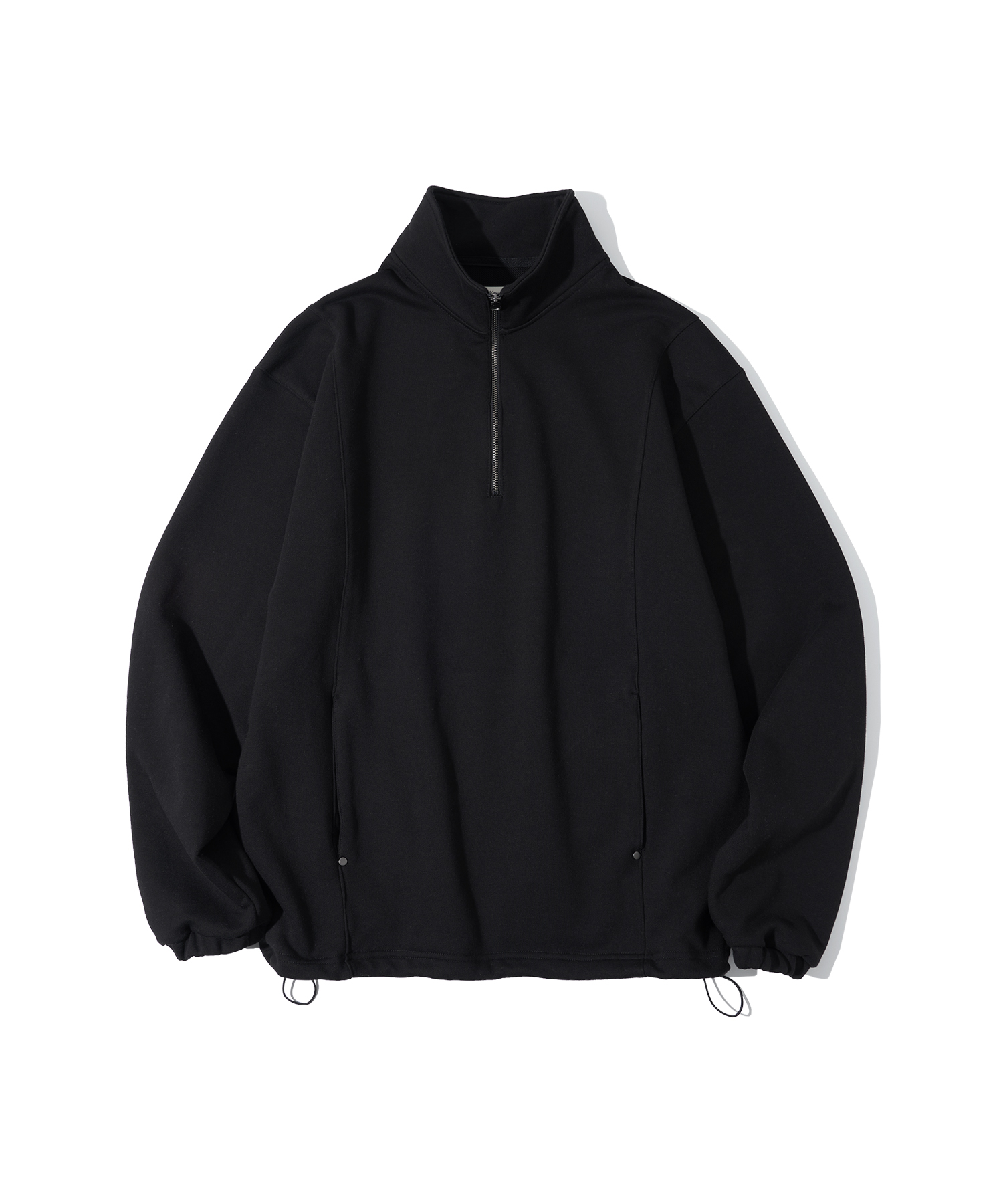 T20001 Curved anorak sweatshirt_Black
