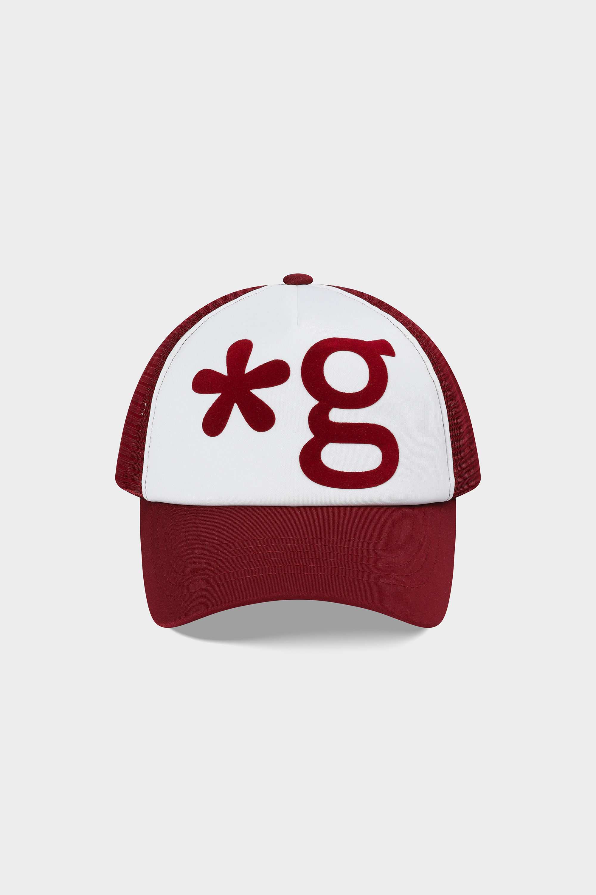 ＊韓国＊［grunden］TEXTURE LOGO TRUCKER CAP BURGUNDY GARMENTS - grunden