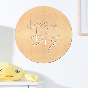 [나무자전거] 우드스티커[DB] 레터링 dreambig A55(반제품나무소재입체월데코), 나무자전거