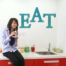 [나무자전거] 우드스티커[DB] EAT(컬러선택나무소재입체월데코)/레터링/글자, 나무자전거