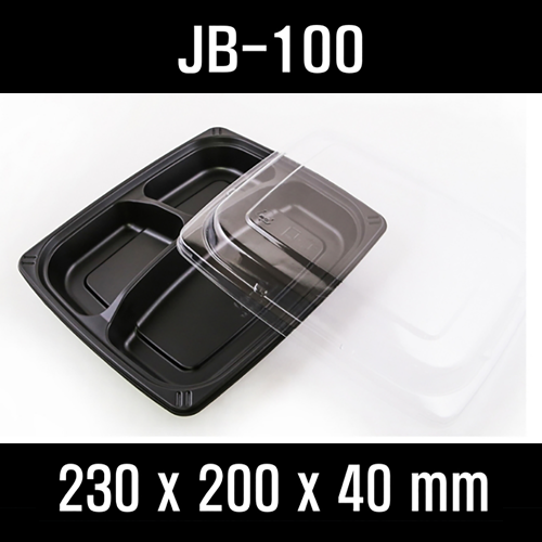 JB-100 400개 검정 3칸 도시락 jb100 편의점도시락