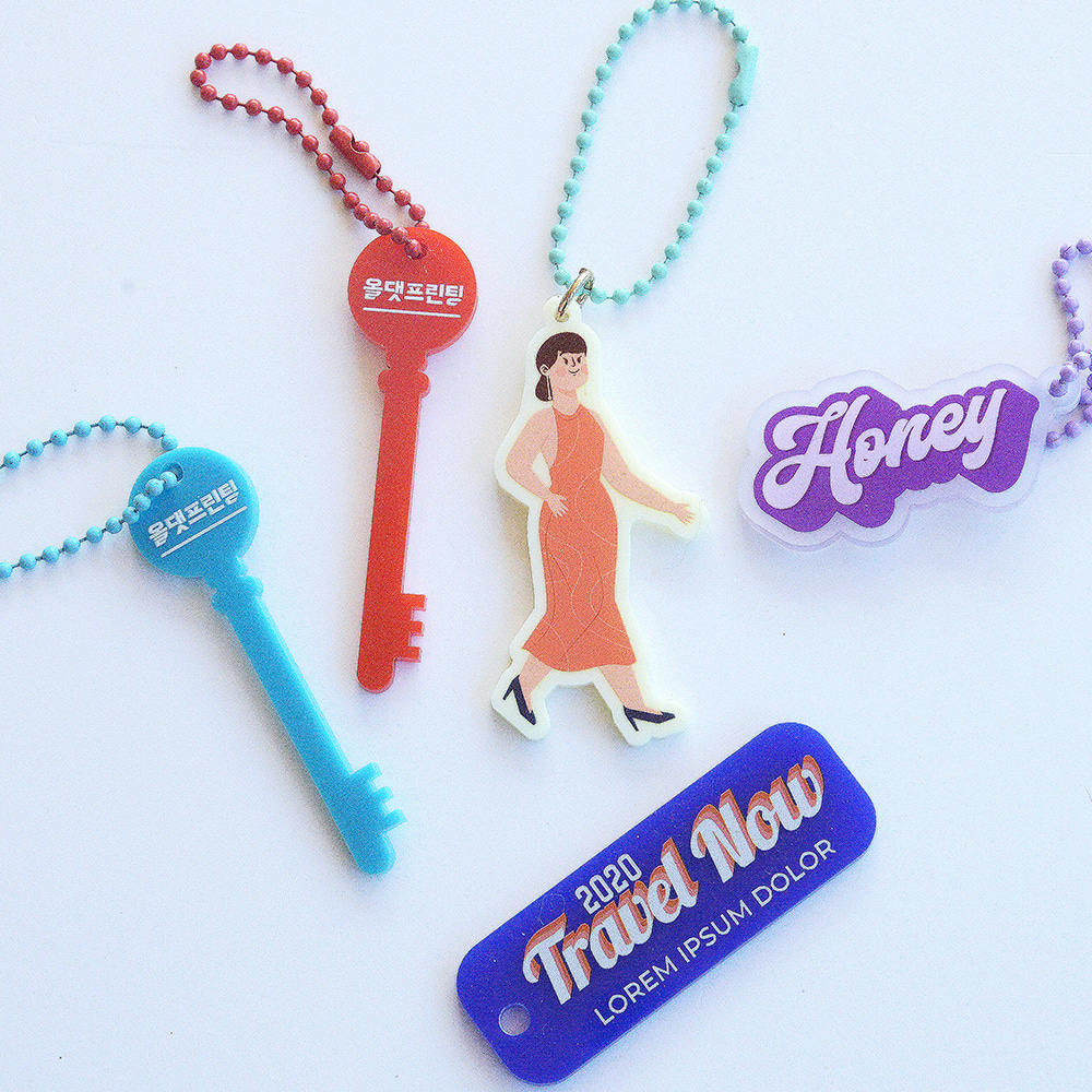 ダイカットでアクリルキーホルダー・アクリルチャーム制作