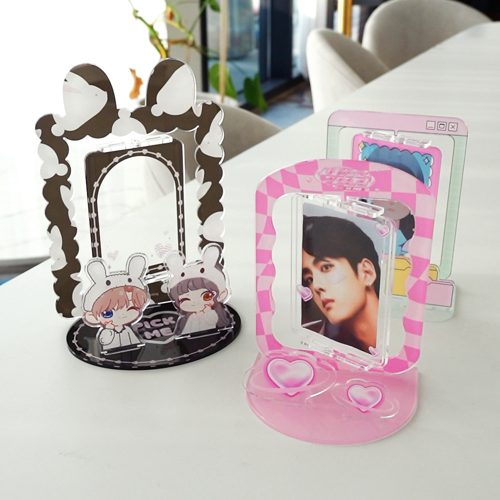 くるくる回転・フォトカードホルダースタンド・アクリルフレーム,