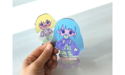 レンチキュラースタンド注文製作｜動く画像で魅せるアクリルグッズ