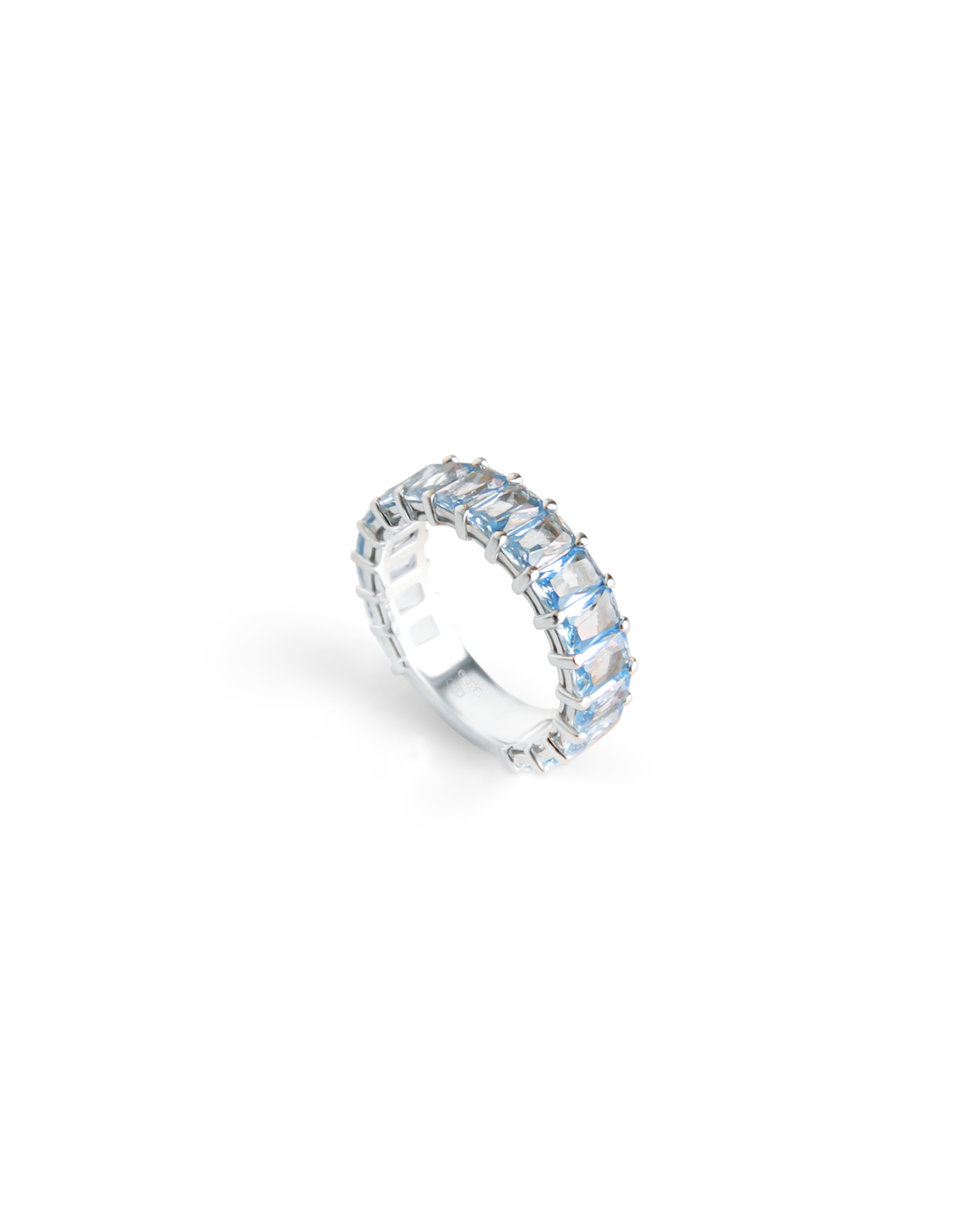 Aqua Emerald Cut Band