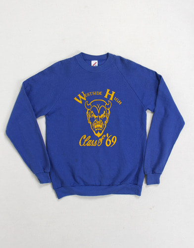 90&#039;s Westside high class of 1969 Sweat Shirt ( RUSSELL CORP. , 50/50 , MADE IN U.S.A. , 42-44 size )