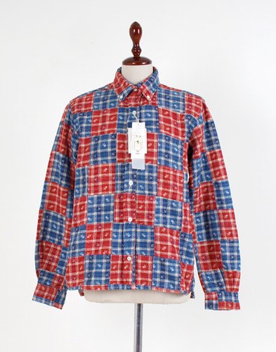 R patchwork shirt ( 새상품, made in INDIA, M size )