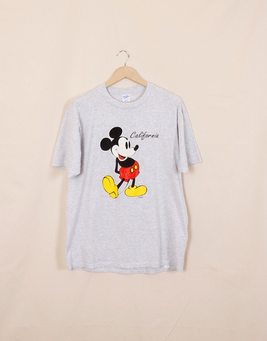 VINTAGE VELVA SHEEN By DISNEY COMPANY MICKEY CALIFORNIA T-SHIRT  ( MADE IN U.S.A. L size )