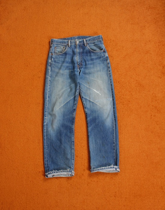 90&#039;s LEVI&#039;S 502xx Vintage Denim Pants ( Made in JAPAN , Selvedge , 33 inc )