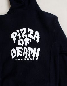PIZZA OF DEATH RECORDS REVERSE WEAVE HOODED SWEAT ( XS size )