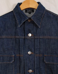 A.P.C. WORK JEAN JACKET INDIGO 14.5OZ ( SELVEDGE, MADE IN JAPAN, S size )