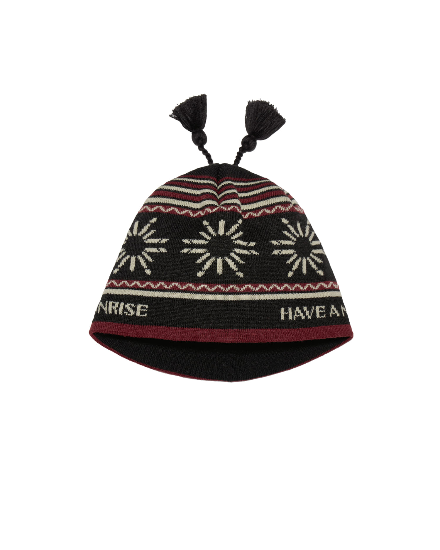 【HELLO SUNRISE】 HS Symbol Tassel beanie / 追跡付 Hello Sunrise